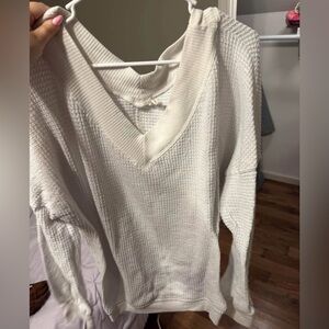 White V-Neck Sweater